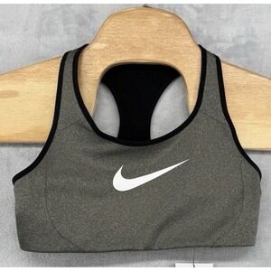 Nike Dri-FIT High Support Training Sports Bra Gray Black Women's Size M
